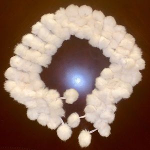 Real White Rabbit Fur Scarf